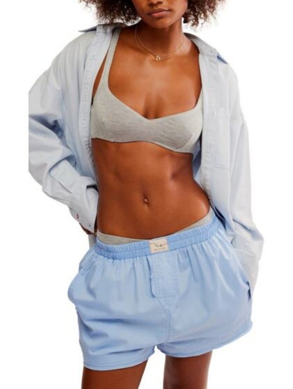 Free People Intimately We The Free Blue Boxer Shorts Size M
